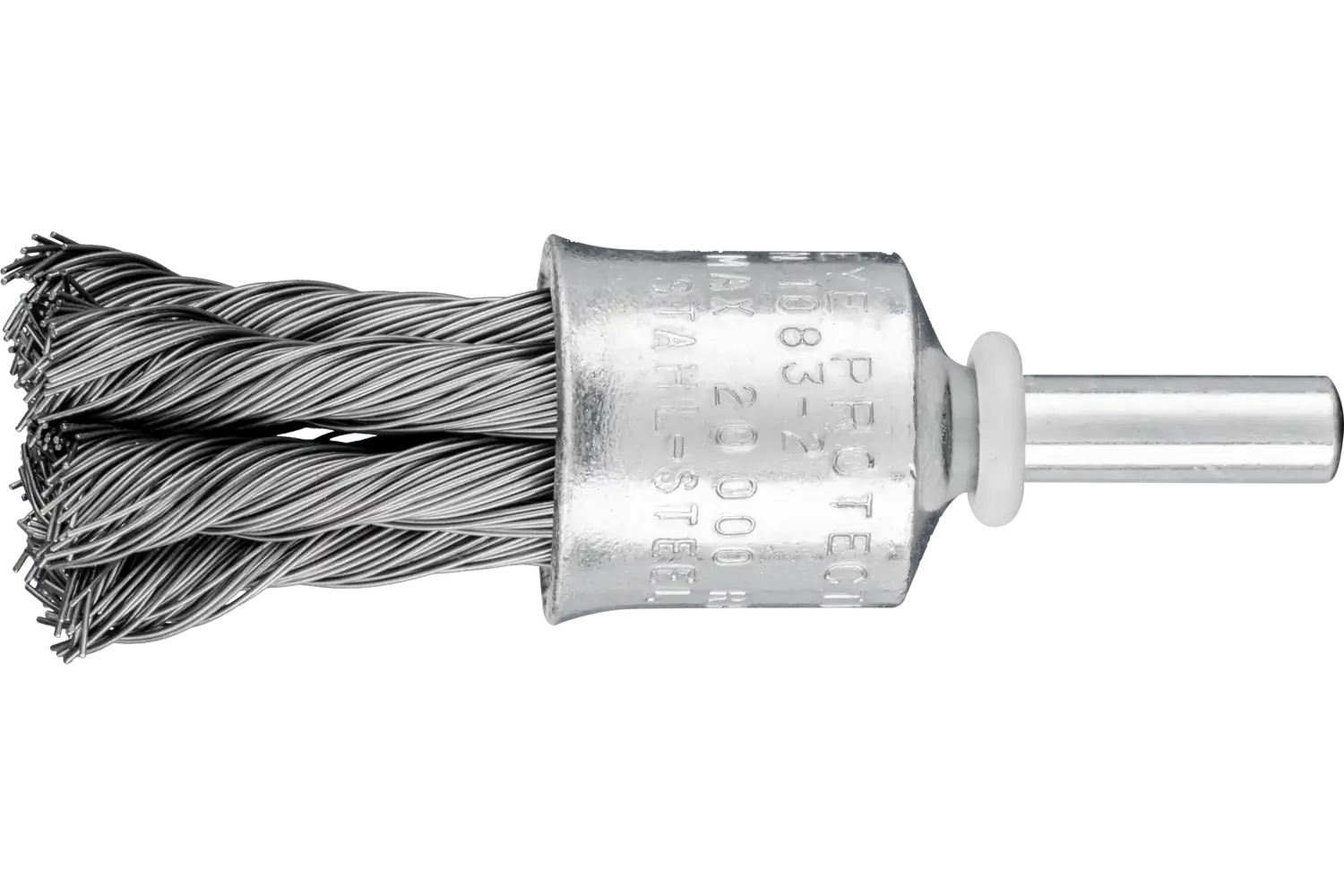 Picture of Pferd Knot Wire End Brush 1/2" Dia. Flared Cup .014 Carbon Steel 1/4" Shank